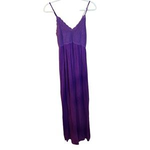 Tobi Purple Gauze Dress With Crocheted Bodice Size S